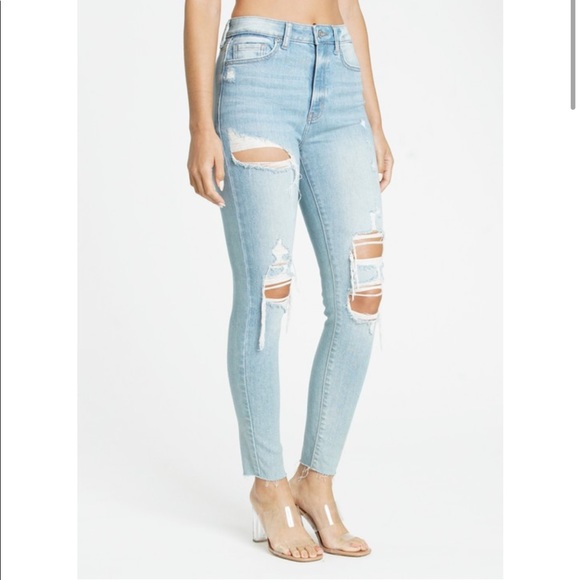 Ariana High Rise Light Distressed Skinny Denim - Picture 3 of 4